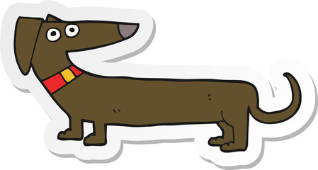 sticker of a cartoon sausage dog