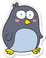 sticker of a cartoon penguin
