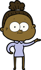 cartoon happy old woman
