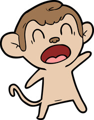 shouting cartoon monkey