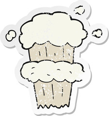 retro distressed sticker of a cartoon smoke blast