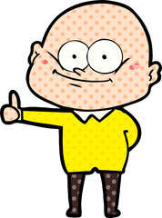 cartoon bald man staring