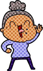 cartoon happy old woman