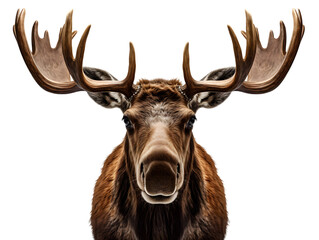 Naklejka premium Head of moose isolated on transparent background