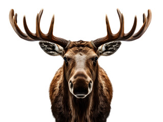 Head of moose isolated on transparent background