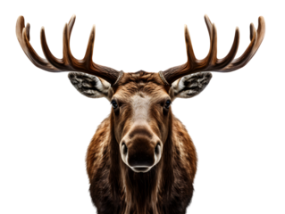 Head of moose isolated on transparent background