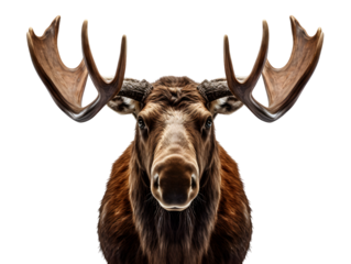 Head of moose isolated on transparent background