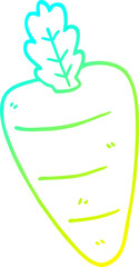 cold gradient line drawing of a cartoon carrot