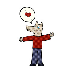 cartoon werewolf in love