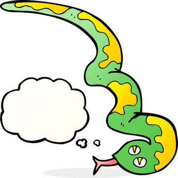 recommend clip art: cartoon hissing snake with thought bubble