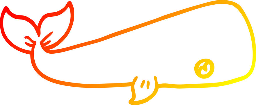 recommend clip art: warm gradient line drawing of a cartoon sea whale