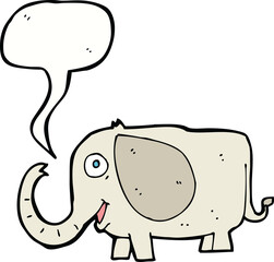 cartoon baby elephant with speech bubble