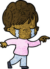cartoon woman crying