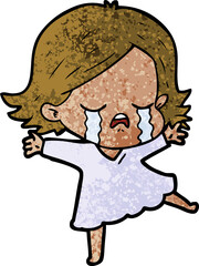 cartoon girl crying