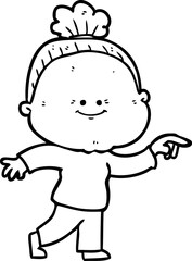 cartoon happy old woman