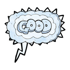 freehand drawn texture speech bubble cartoon Good symbol