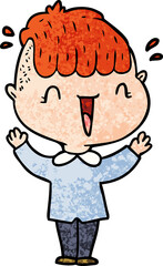 cartoon happy boy surprised