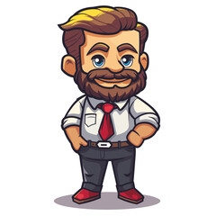 Obraz premium vector character man in a shirt trader on a white background .Generative AI