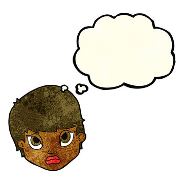 recommend clip art: cartoon sulking woman with thought bubble