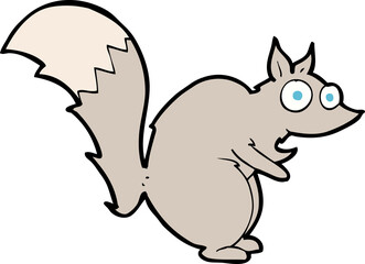 Fototapeta premium funny startled squirrel cartoon