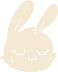 flat color style cartoon rabbit face