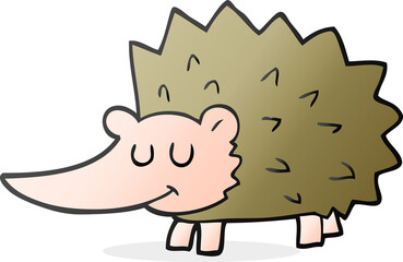 freehand drawn cartoon hedgehog