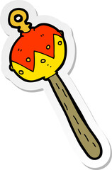 sticker of a cartoon old rattle