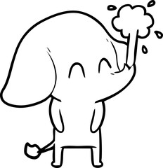 cute cartoon elephant spouting water