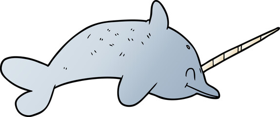 cartoon narwhal © lineartestpilot
