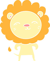 flat color style cartoon lion