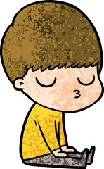 cartoon calm boy