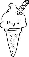 cute line drawing of a ice cream
