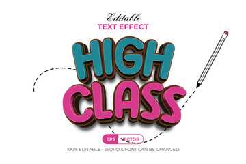 High Class Text Effect 3D Style. Editable Text Effect.
