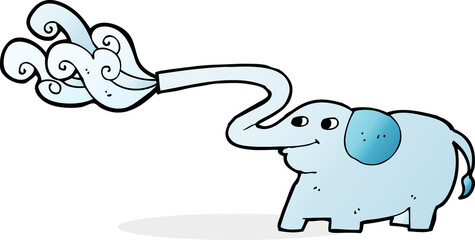 cartoon elephant squirting water
