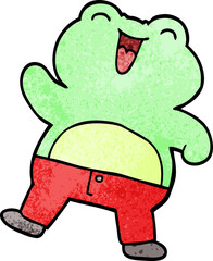 cartoon doodle frog