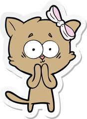 sticker of a cartoon cat