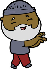 cartoon happy bearded man
