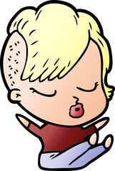 cartoon pretty hipster girl
