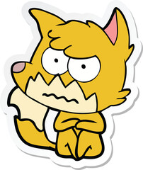 sticker of a cartoon annoyed fox