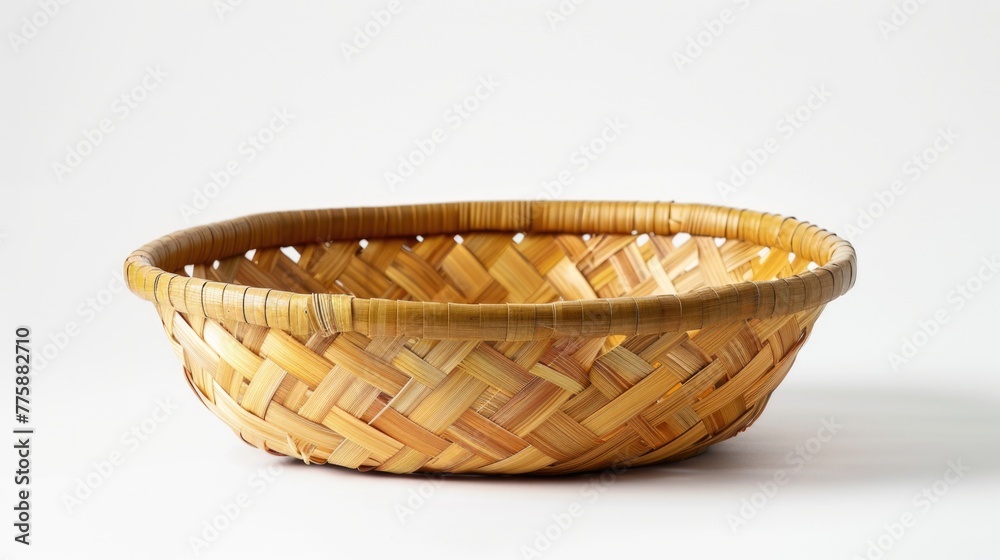 Aufkleber a simple image of a small woven basket on a clean white surface. perfect for various design projects