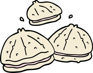 cartoon doodle fresh oysters