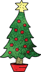 cartoon doodle christmas tree