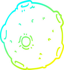 cold gradient line drawing of a cartoon moon