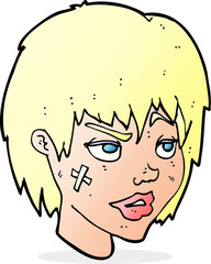 cartoon woman with plaster on face