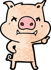 angry cartoon pig