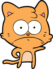 cartoon nervous cat