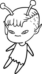 cute cartoon alien girl