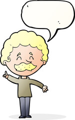 cartoon man with idea with speech bubble