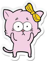 sticker of a cartoon cat