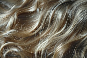 Naklejka premium Close up of a woman's long blonde hair, suitable for beauty or haircare concepts